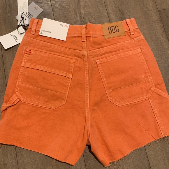 BDG women’s orange summer jean carpenter shorts - Picture 3 of 5